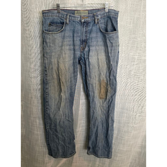 Men's Wrangler Relaxed Straight Jeans Blue 36x30 - Picture 1 of 10